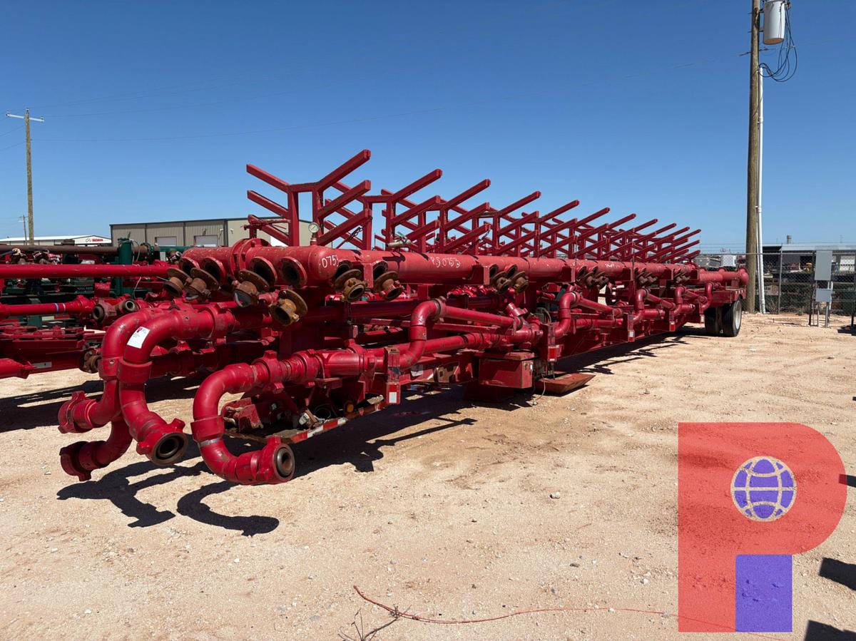 Used 2012 ELITE TRAILER MFG. 43’ S/A 10-ARM FRAC MISSLE/ MANIFOLD TRAILER