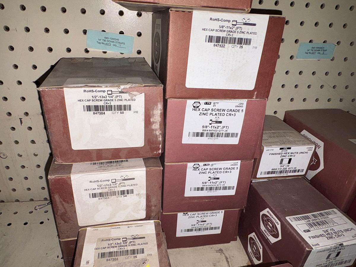Used Bolt bin w/ (1000+) unused nuts, bolts, & washers