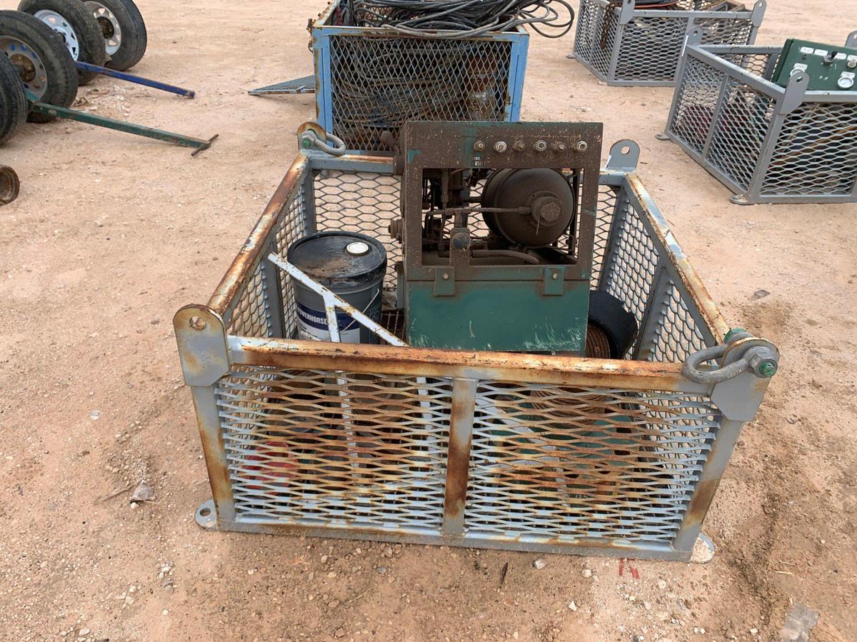Used 4’ x 4’ x 2’ Metal Transport Bin w/ Hyd. Accumulator Remote