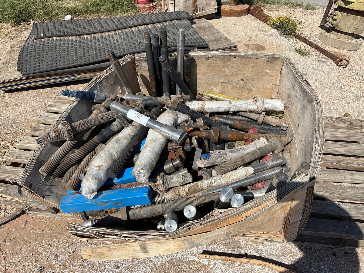 Used Crate of assorted gate valve stems