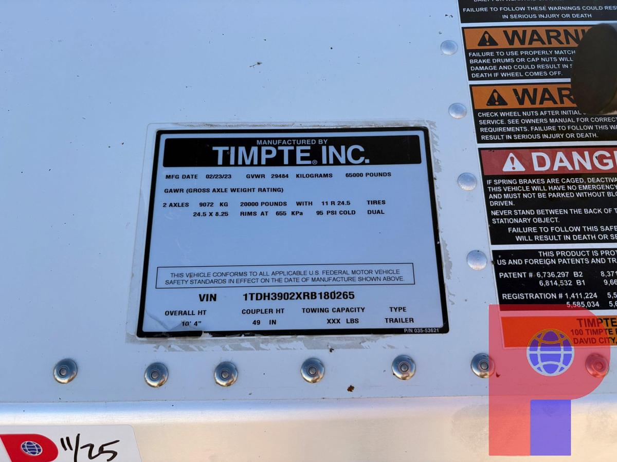 Used 2024 TIMPTE ROUGHNECK 39’ X 8’ T/A HOPPER BOTTOM SAND TRAILER