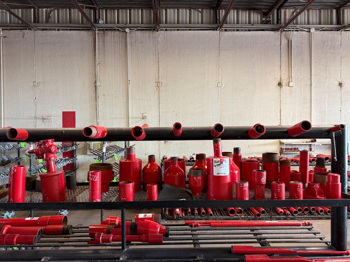 Used TOP RACK SHELF OF (26+) SWAGES, X-OVER COLLARS, & RELATED