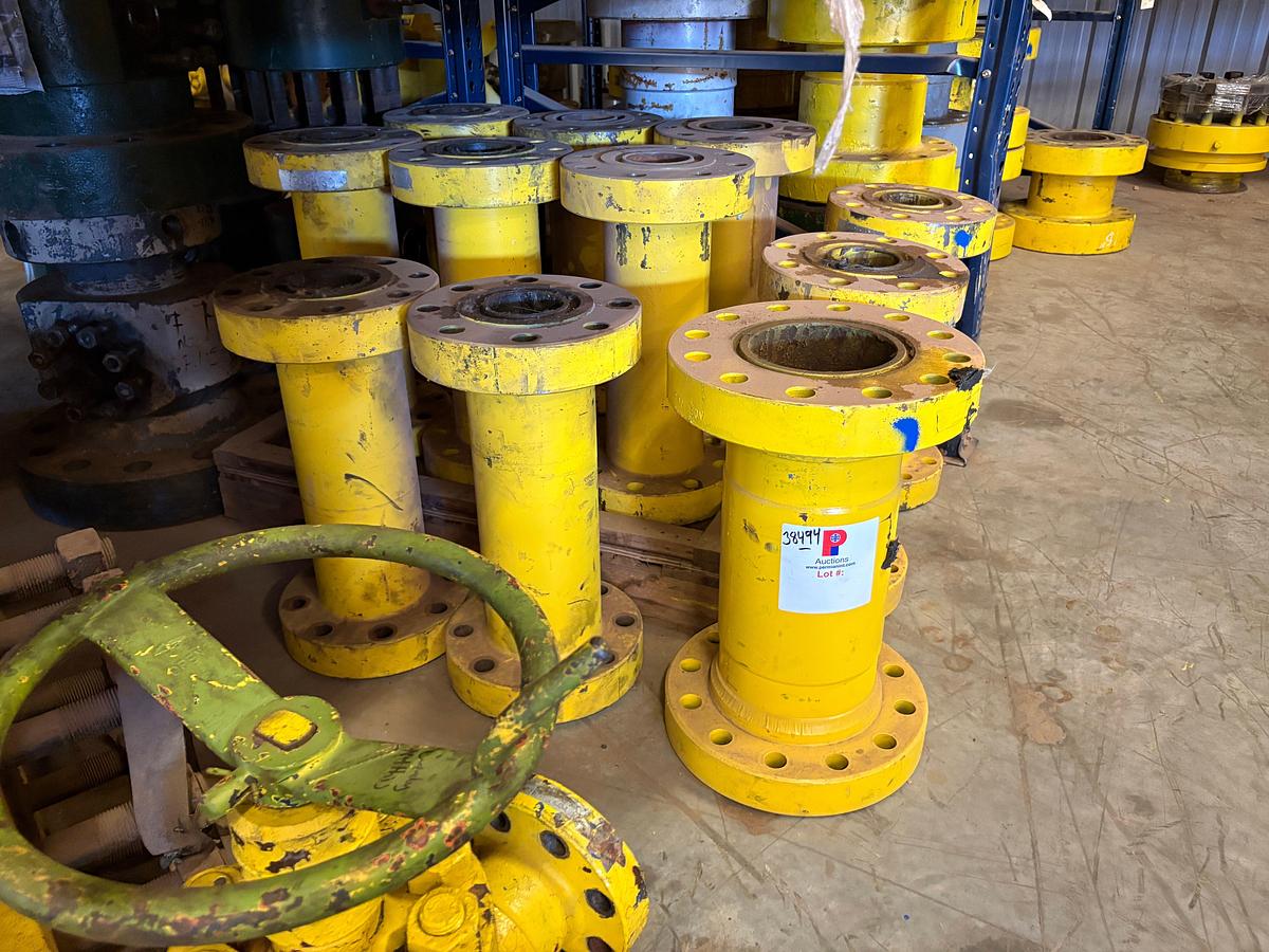 Used (11) 4” & 7” spacer spools, 7” 4-way fluid cross, & 2-9/16” gate valve