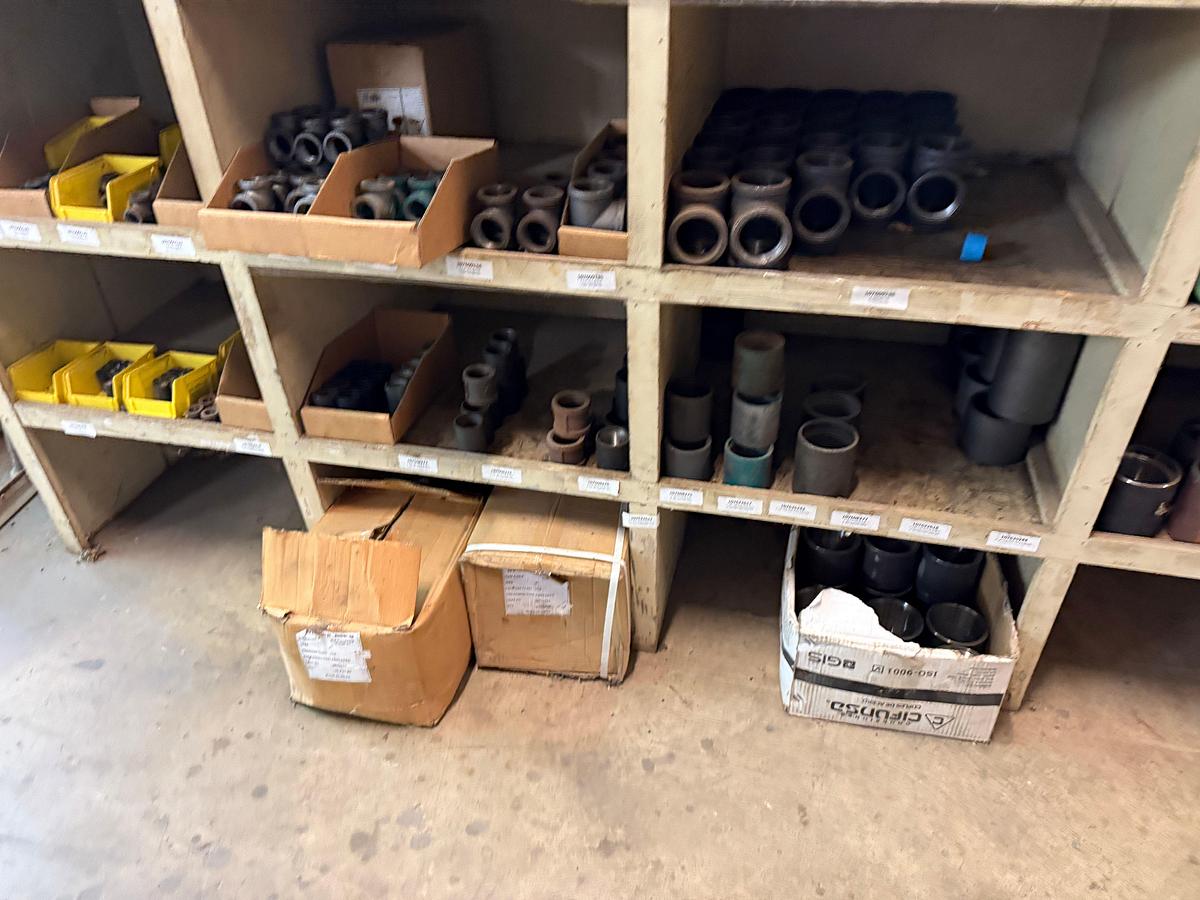 Used SECTION OF (150+) STD 1/4” THRU 3” PIPE ELS, TEES, COLLARS, Etc., SOME COATED