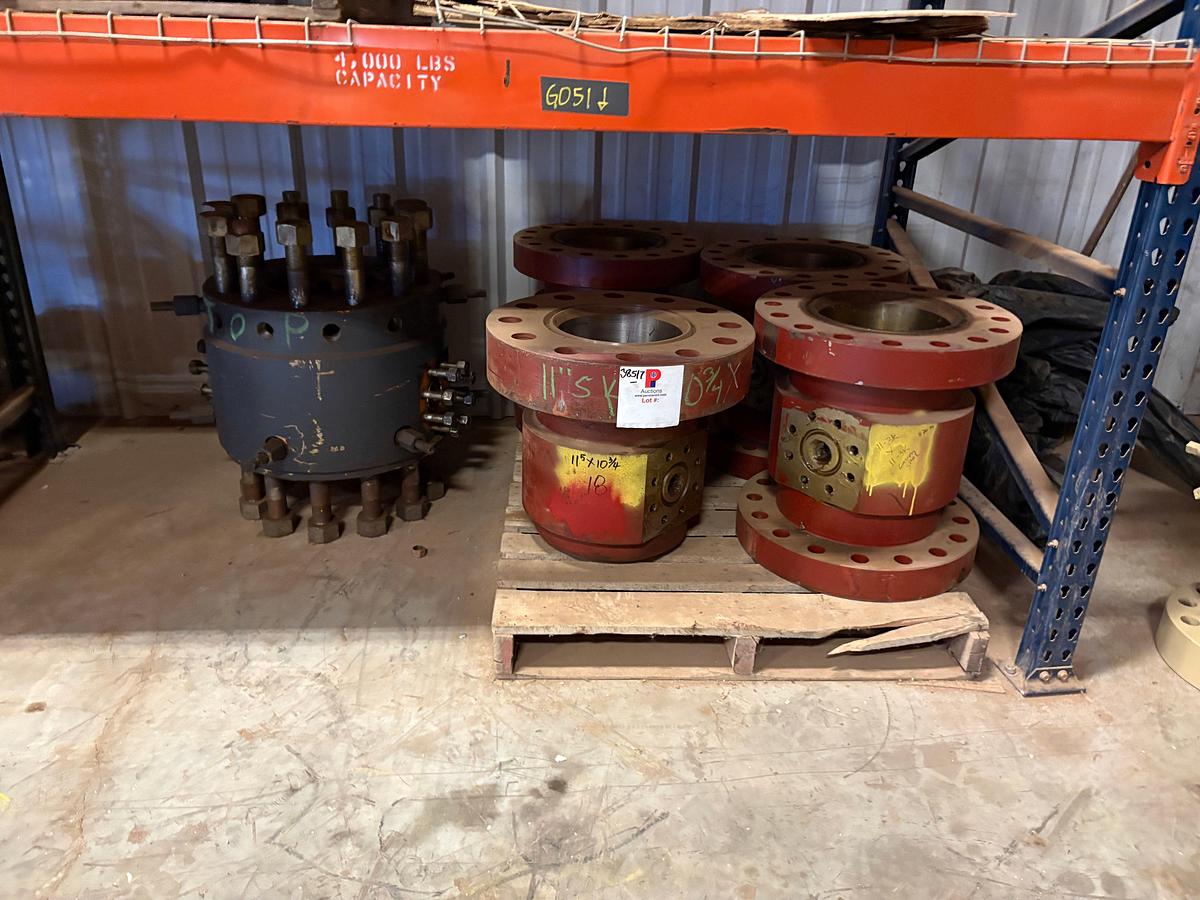 Used (3) 11” 3K spacer spools w/ 2” outlets, (1) 11” x 10-3/4” well head, & (1) DSA