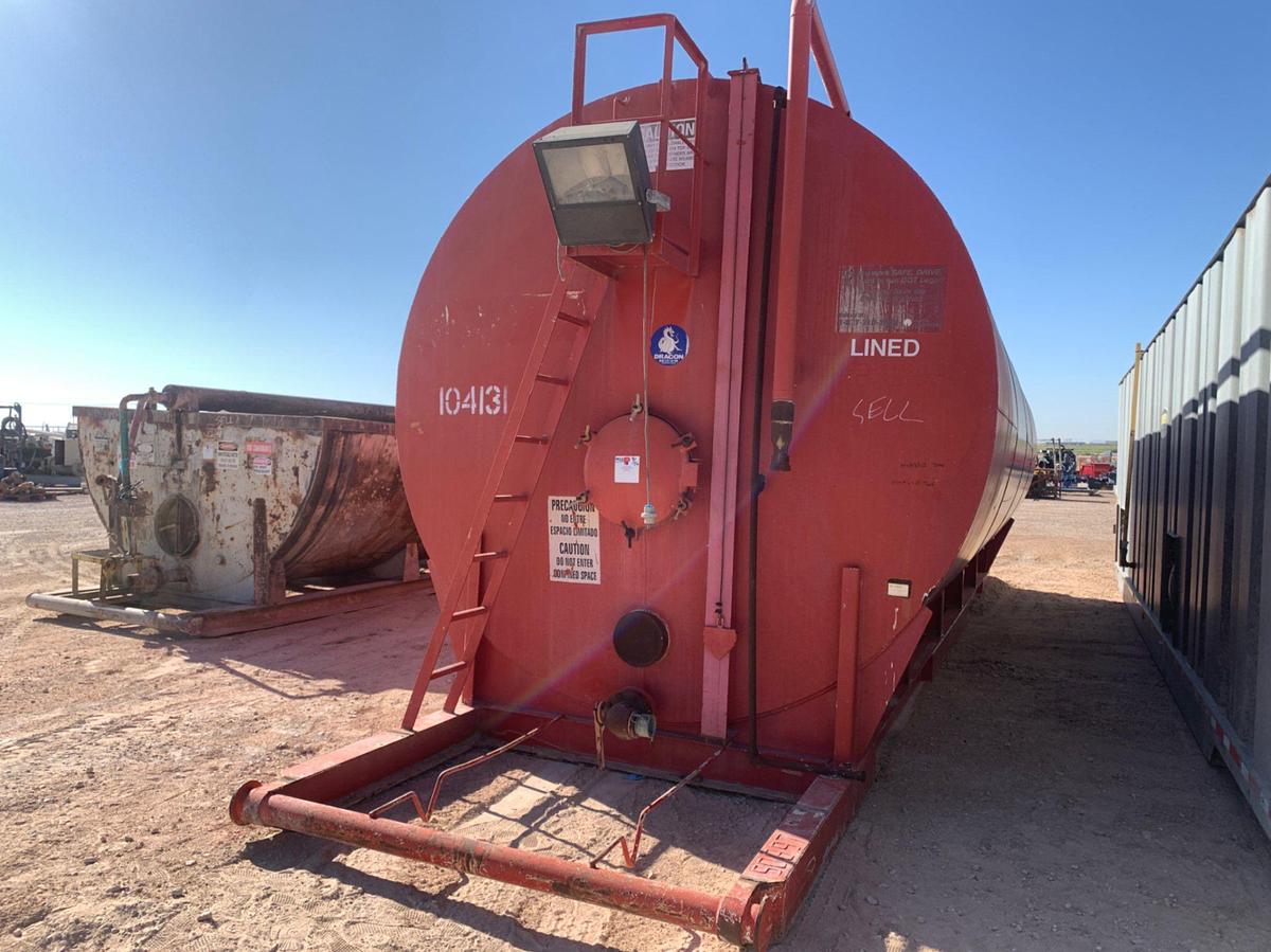 Used 39’ L x 10’6” W x 12” T 558 Barrel Round Bottom Round Top Skidded Storage Tank
