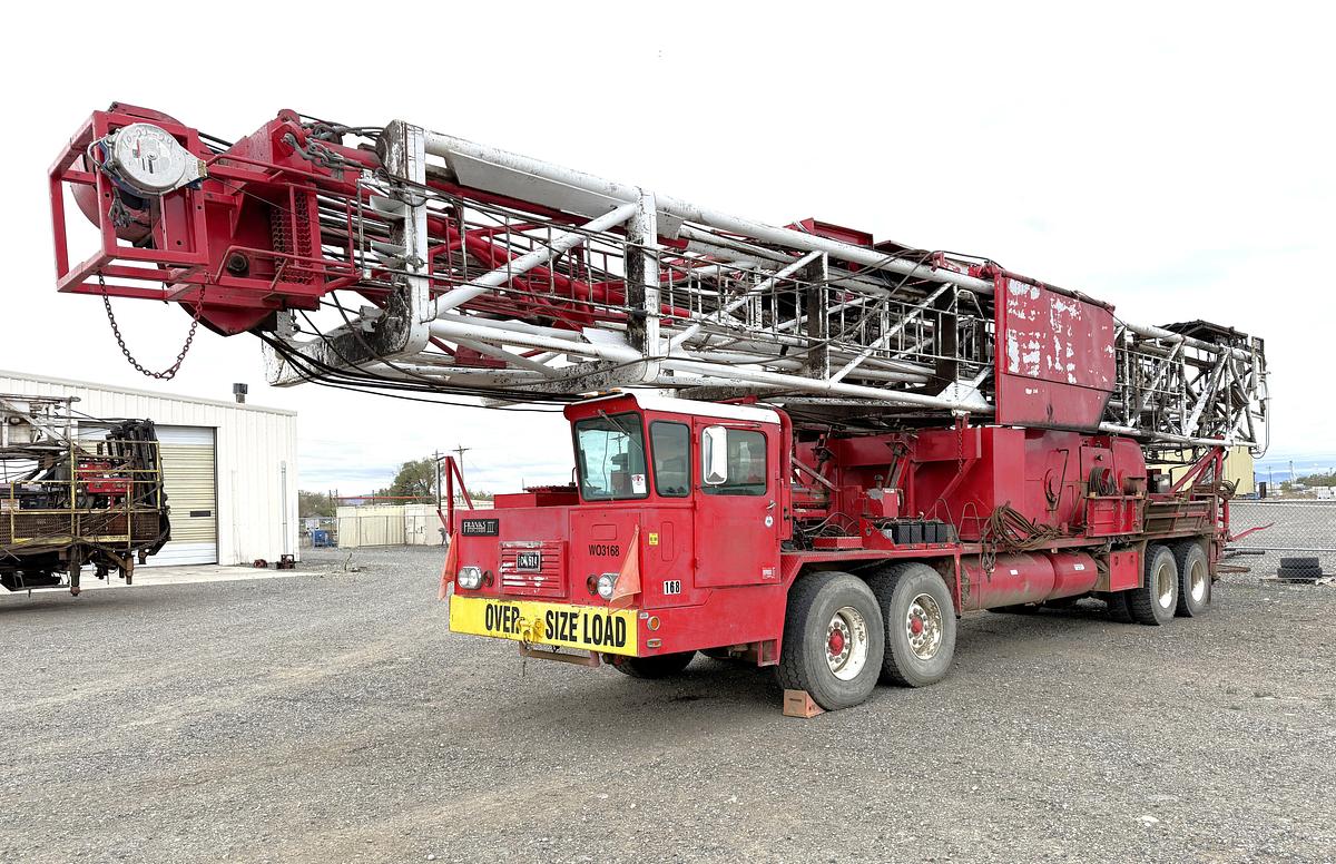 Used 1979 FRANKS EXPLORER III 1287/160 DTD-HT 96’-215K 4-AXLE WELL SERVICE WORKOVER RIG