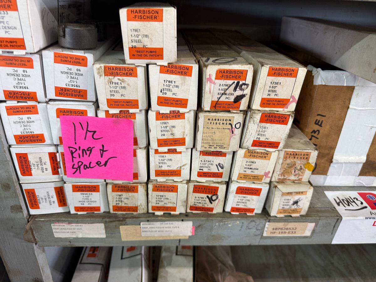 Used SECTION OF (170+) HARBISON-FISCHER 1-1/4” THRU 2-3/4” RINGS & SPACERS F/ DOWNHOLE PUMPS