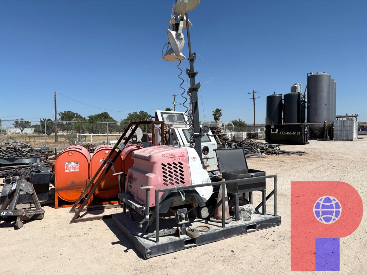 Used GENERAC MAGNUM MLT6SM LIGHT TOWER MTD ON 8’ X 5’ SKID