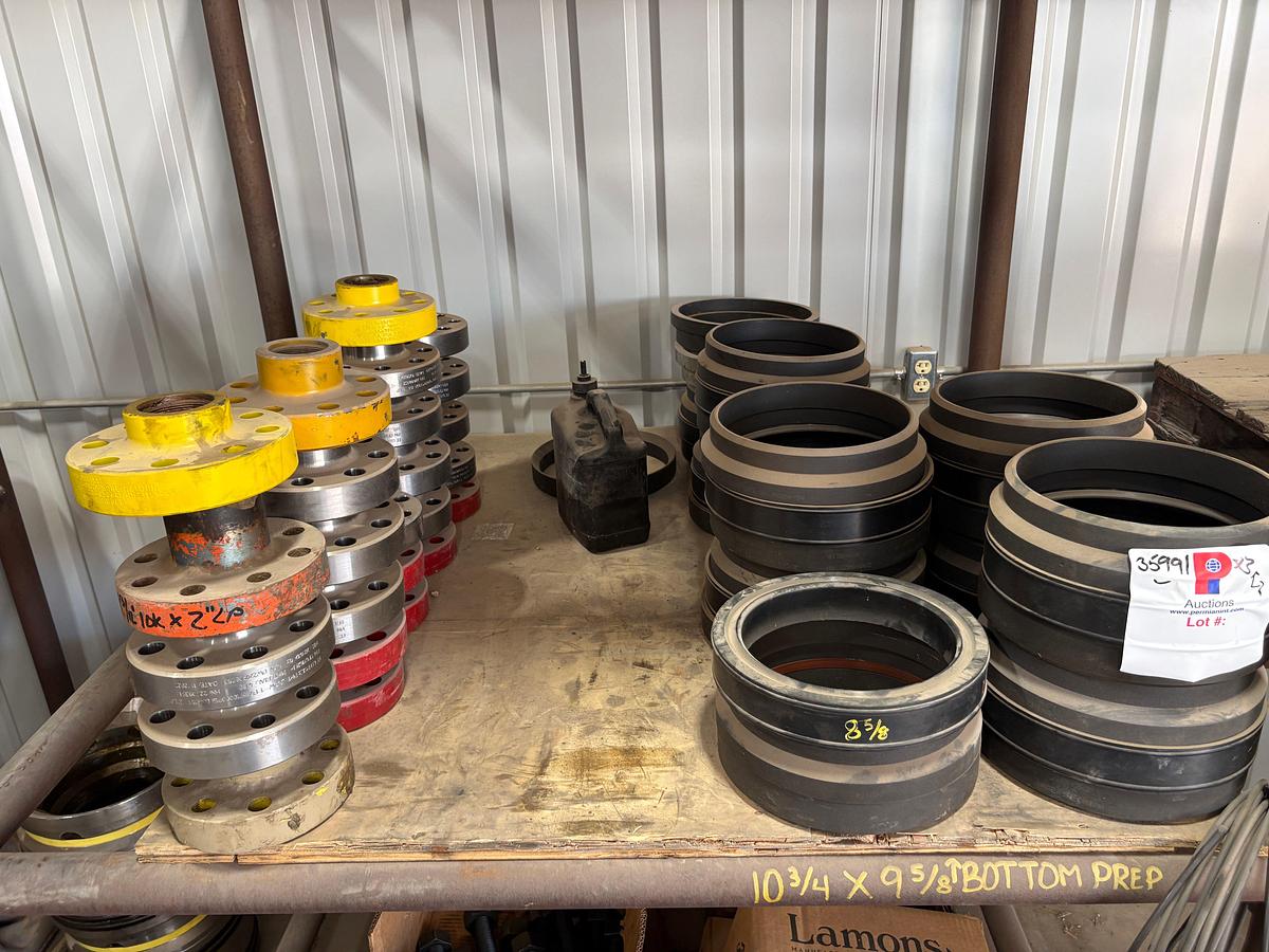 Used (3 pallets) w/ (25) 1-13/16” 10k x 2”LP landing flanges, assorted 8-5/8” & 7” secondary seals, & 7-1/16” 10M flange plates