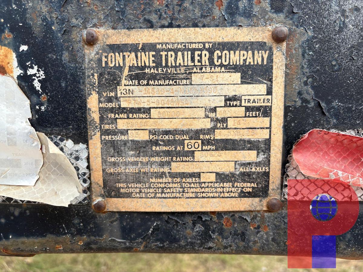 Used 1992 FONTAINE 48’ X 8’ T/A FLATBED TRAILER