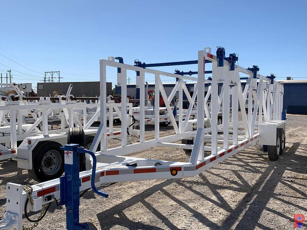 Used 2014 BRINDLE PRODUCTS, INC. 36’ T/A PINTLE HITCH 4 REEL TRAILER