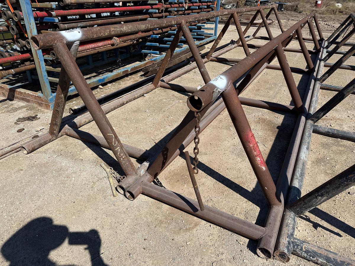 Used (2 X $) (1) 30’L X 36”H & (1) 30’L X 42”H TRIANGULAR PIPE RACKS