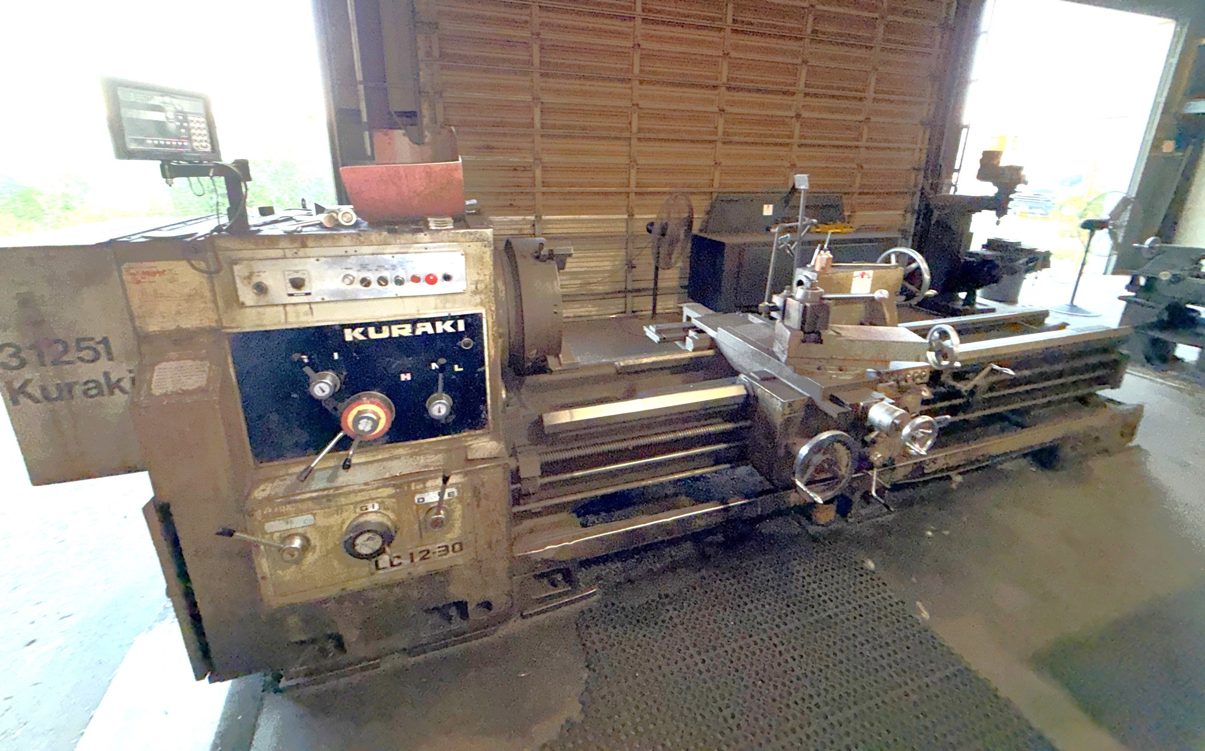 Used KURAKI LC 12-30 156”x24” TABLE HORIZONTAL MACHINE LATHE