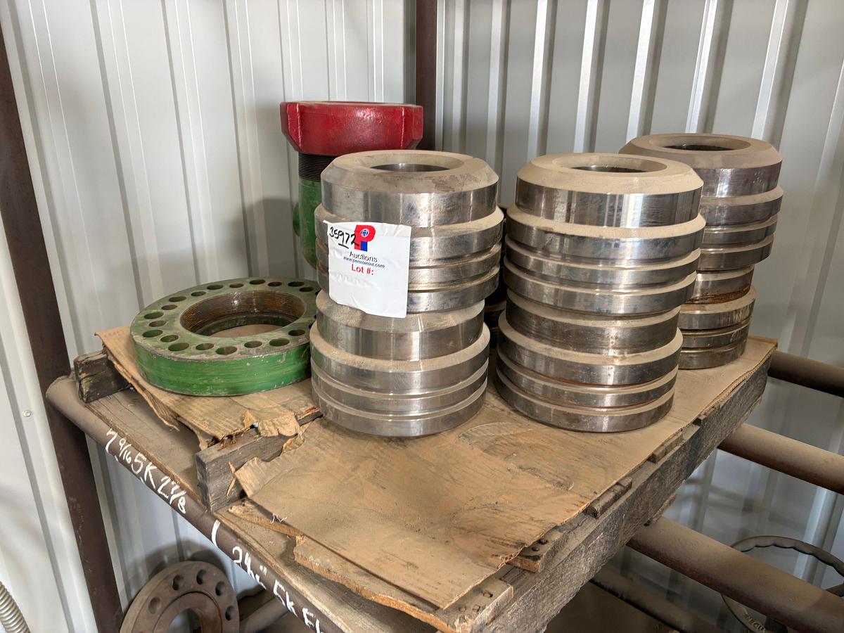 Used Pallet w/ Larkin well head & assorted casing hangers