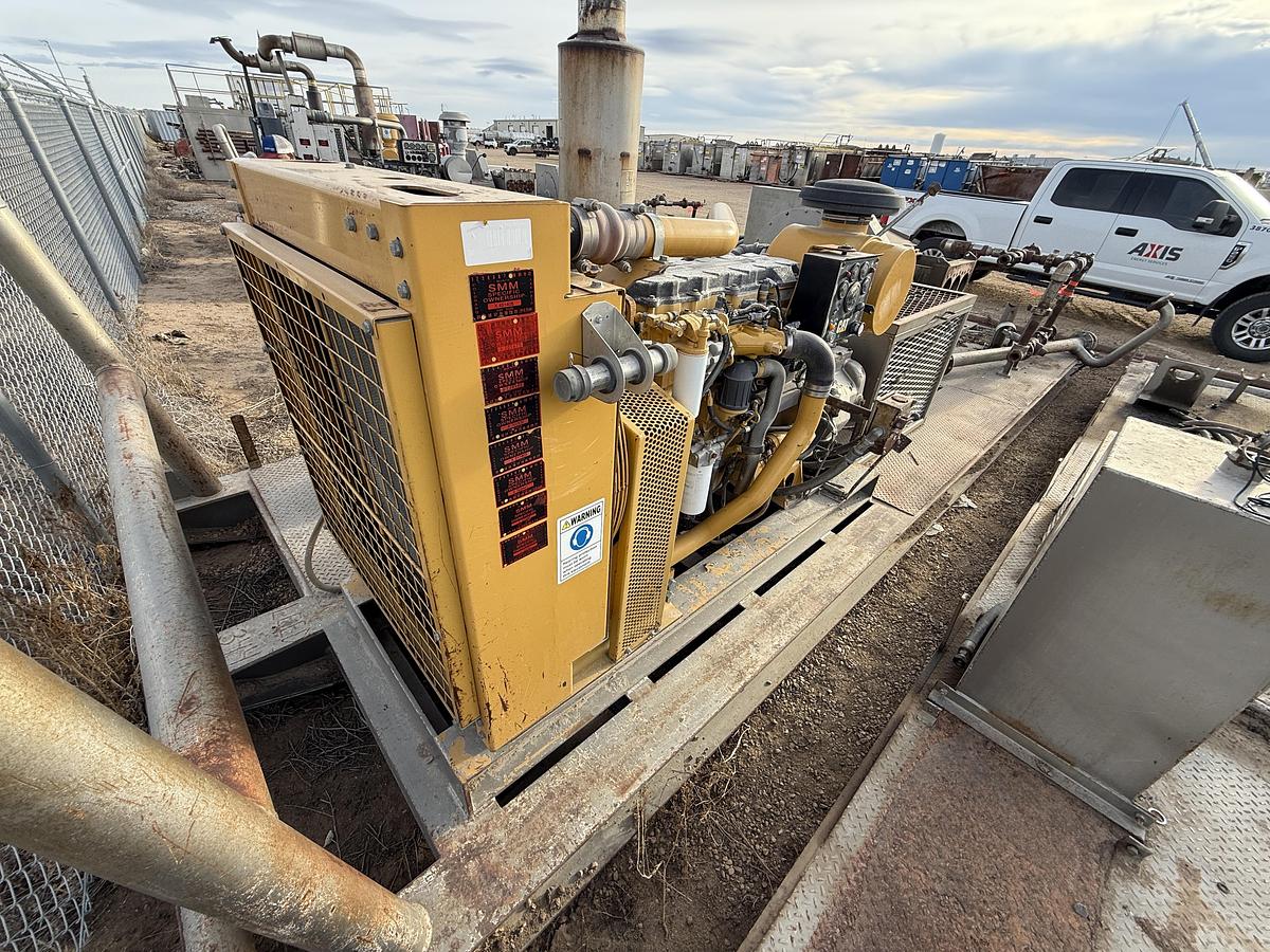 Used TULSA TT250 3K WP TRIPLEX WELL SERVICE PUMP SKIDDED P/B CATERPILLAR C9