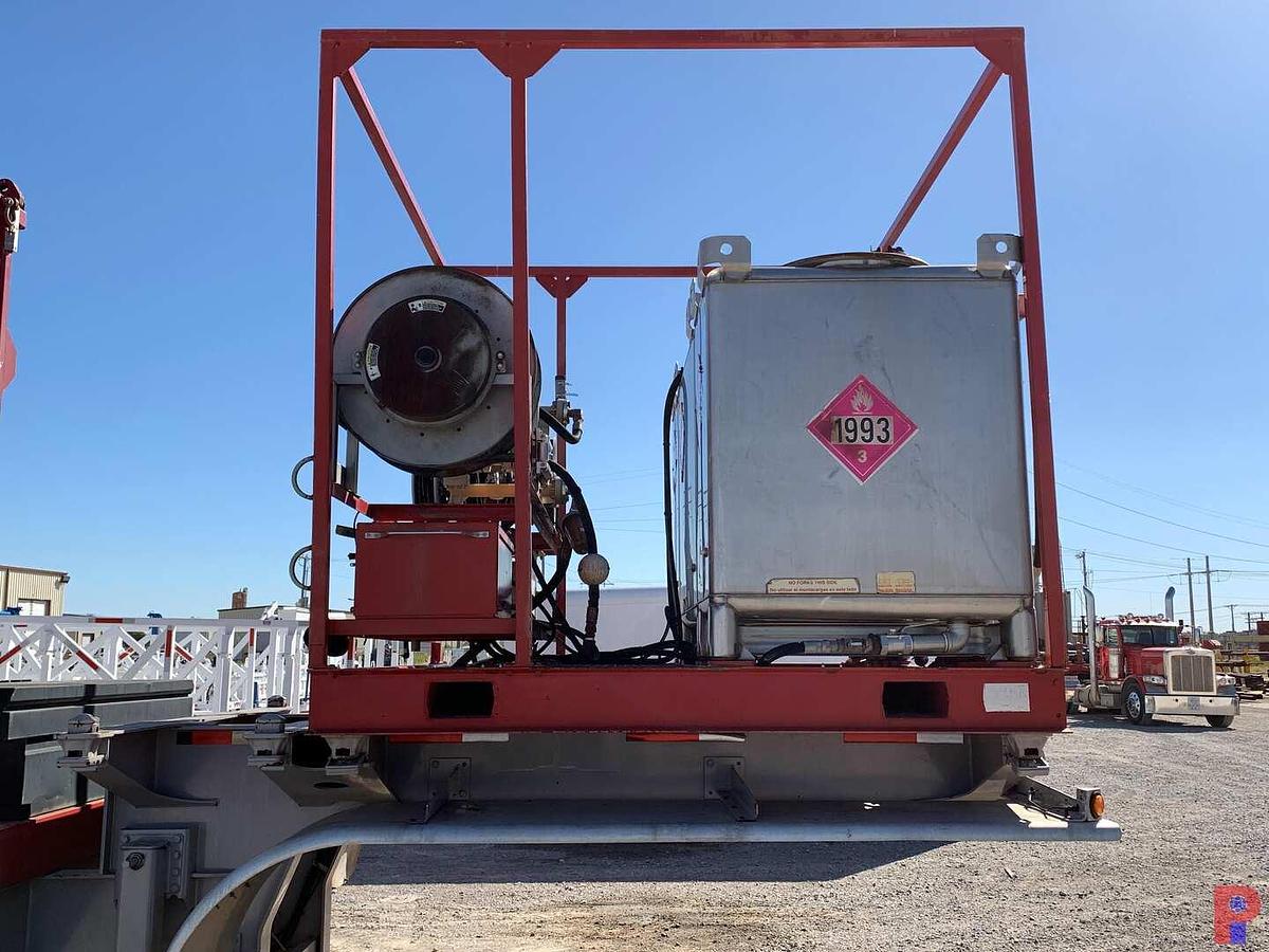 Used 8’ X 8’ HD SKID W/ (3) TRANSTORE STAINLESS STEEL TOTES & HOSE REELS