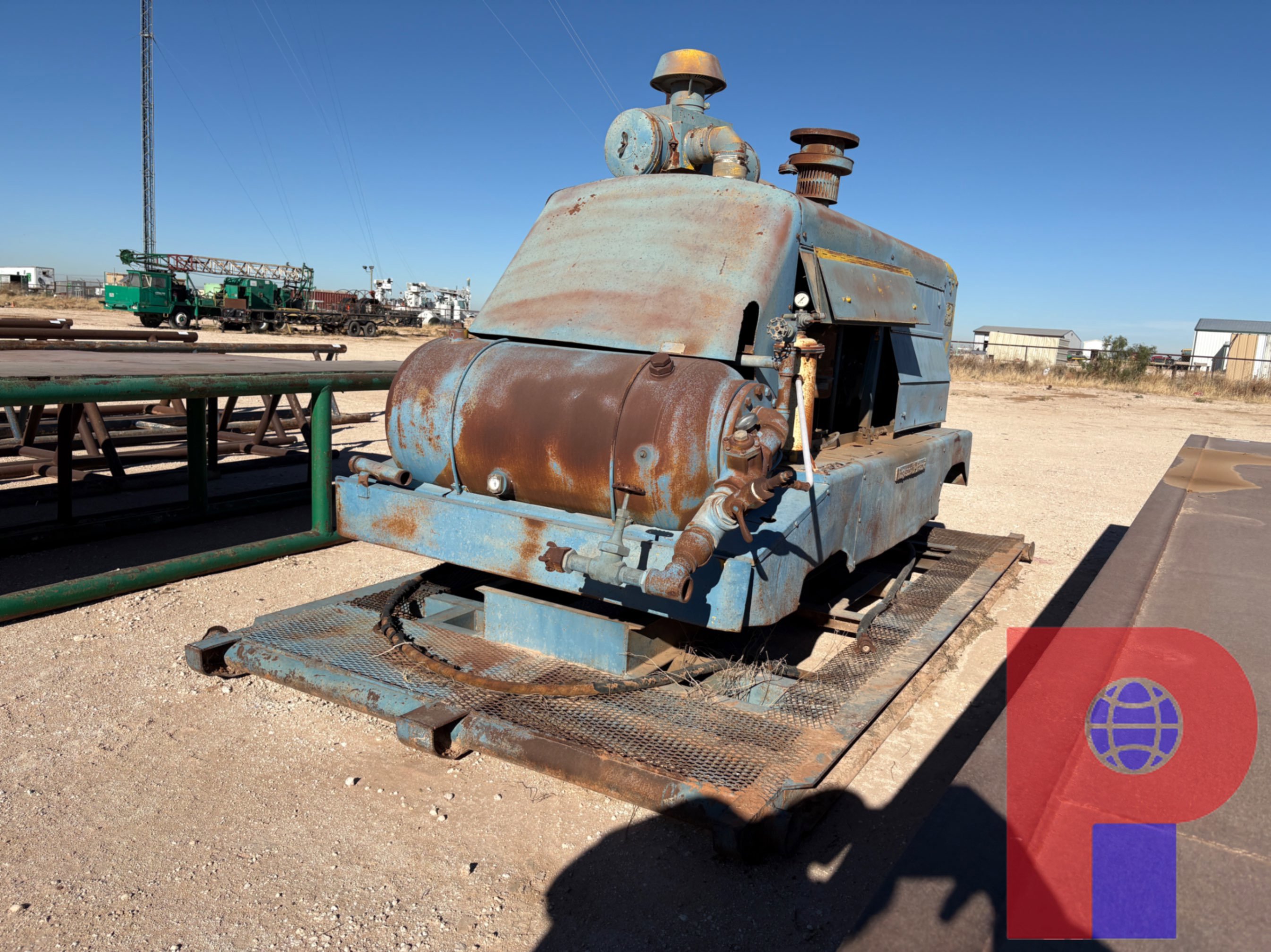 Used INGERSOLL RAND GYROFLOW AIR COMPRESSOR P/B: DIESEL ENGINE, SKIDDED