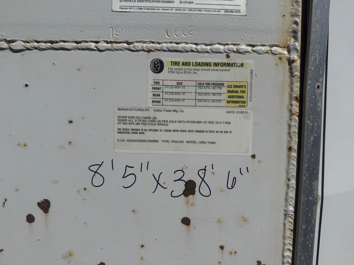 Used 2019 CALICO 38' WIRELINE GUN TRAILER