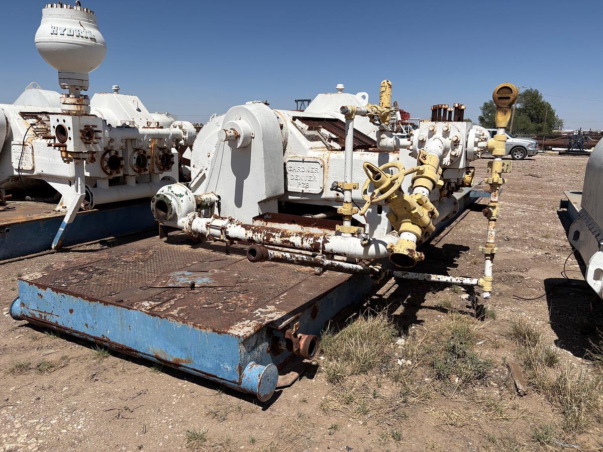 Used Gardner Denver pz9 triplex mud pump, mtd on 35’ x 12’ skid