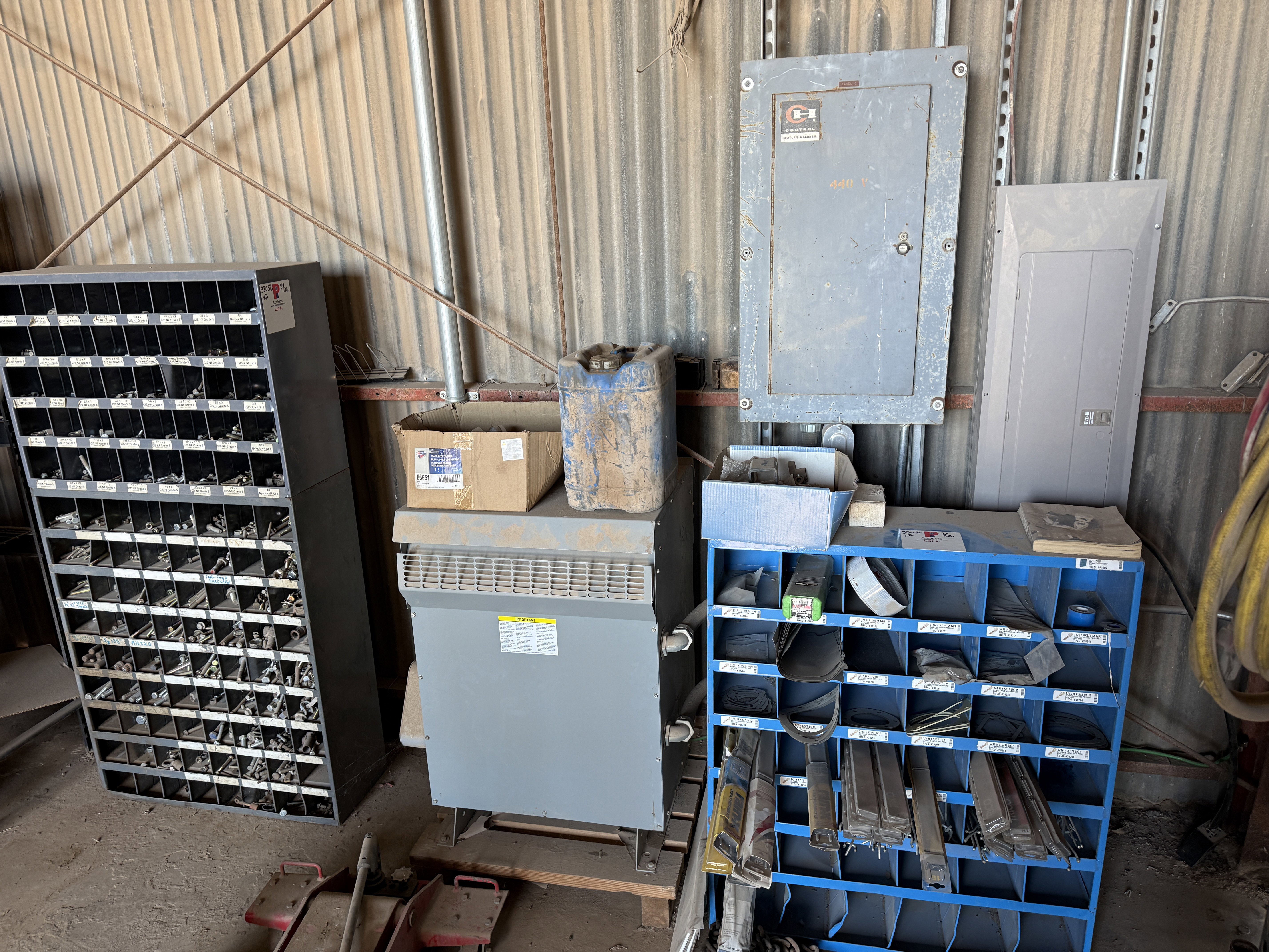 Used (1) 42-BIN & (1) 112-BIN BOLT BINS W/ CONTENTS