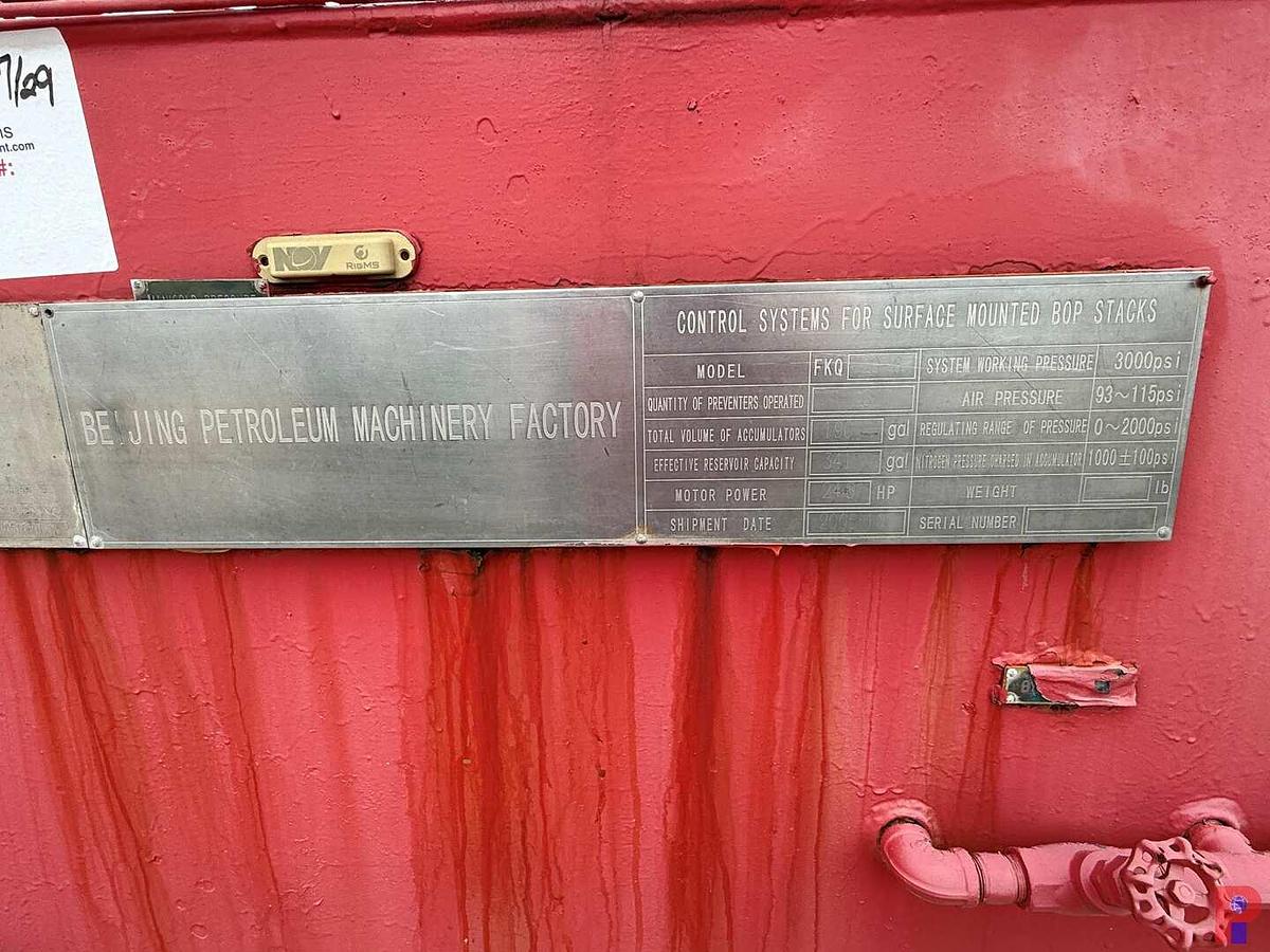 Used BPMF MOD. 720-6 3K PSI 12-BOTTLE 6-STATION ACCUMULATOR CLOSING UNIT SKIDDED