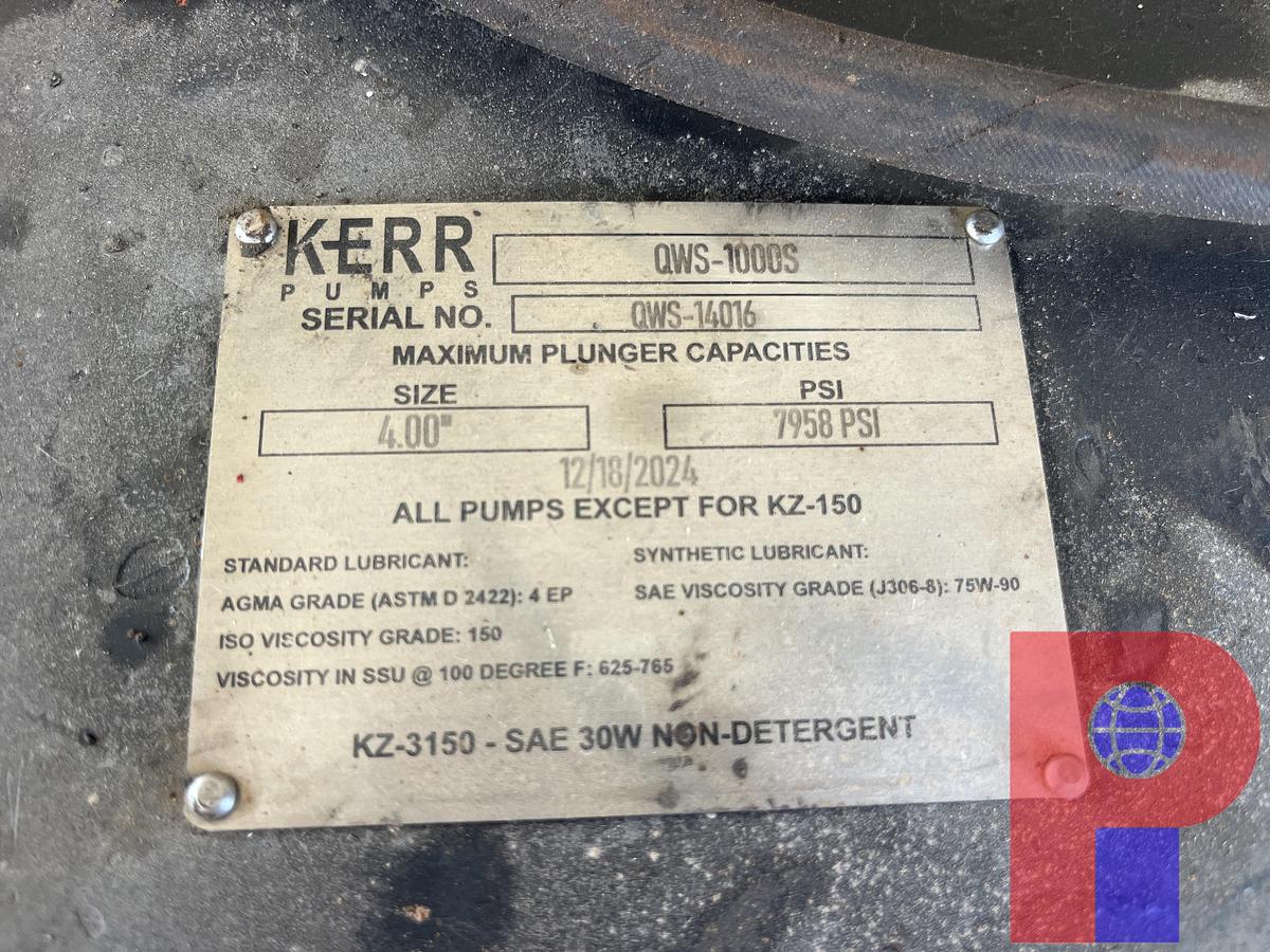 Used Kerr QWS 1,000HP Quintaplex Well Service Pump P/B: CAT C-32 Diesel Engine