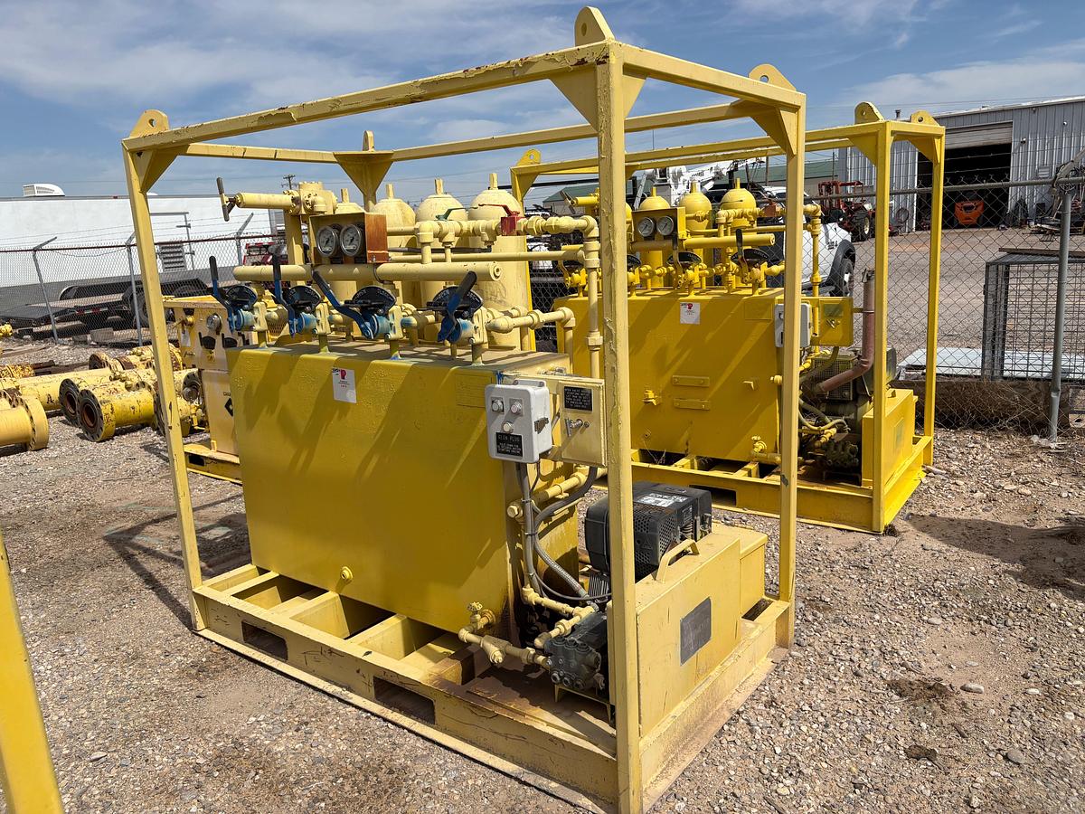 Used Meyer 4-station closing unit, skidded