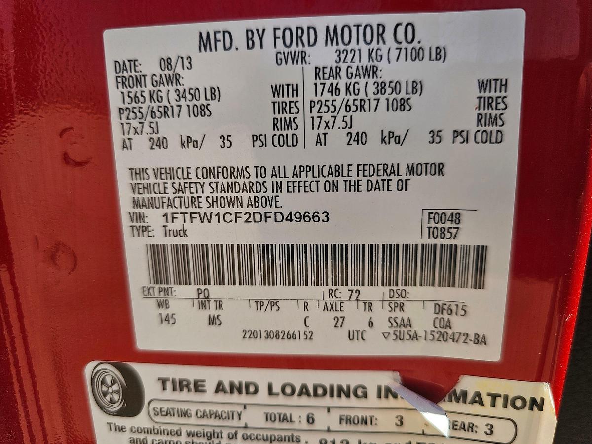 Used 2013 FORD F-150 CREW CAB PICKUP TRUCK