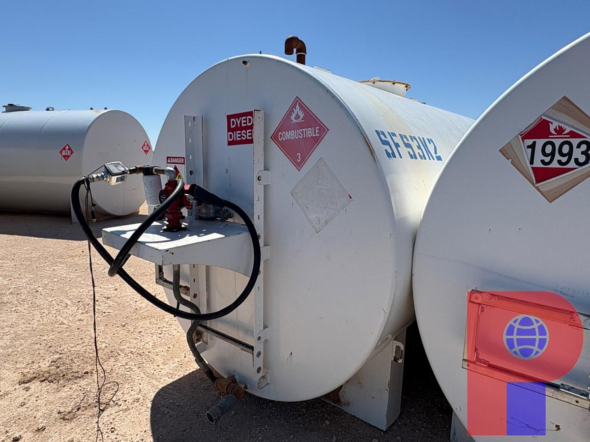 Used 12’ X 7’ 3,000 GALLON FUEL TANK W/ TRANSFER PUMP & HOSE