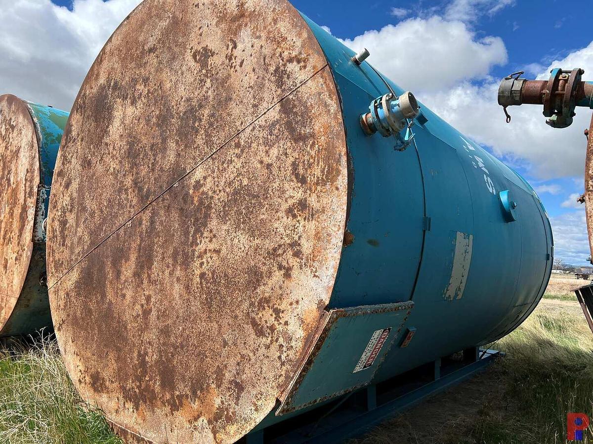 Used NATCO SKIDDED 12’DIAMETER X 20’H 400BBL VERTICAL STORAGE TANK