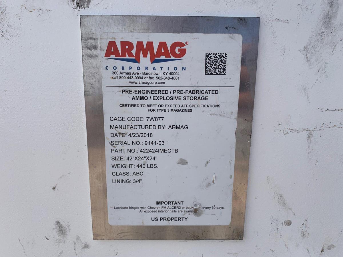 Used 42” x 24” x 24” Armag Explosive Storage