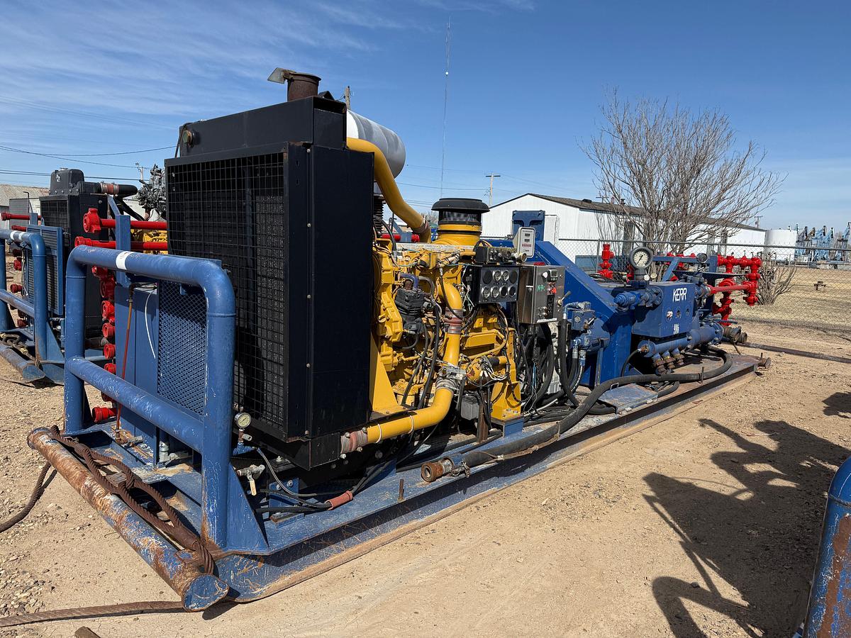 Used 2018 KERR T60 10K WP TRIPLEX WELL SERVICE PUMP P/B CATERPILLAR C18 630-HP, SKIDDED