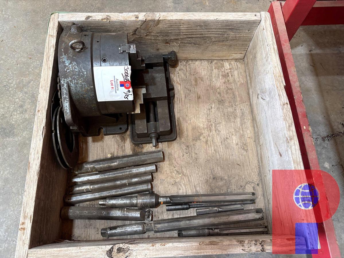 Used KINGSTON LATHE CHUCK W/ ASSORTED BORING BARS