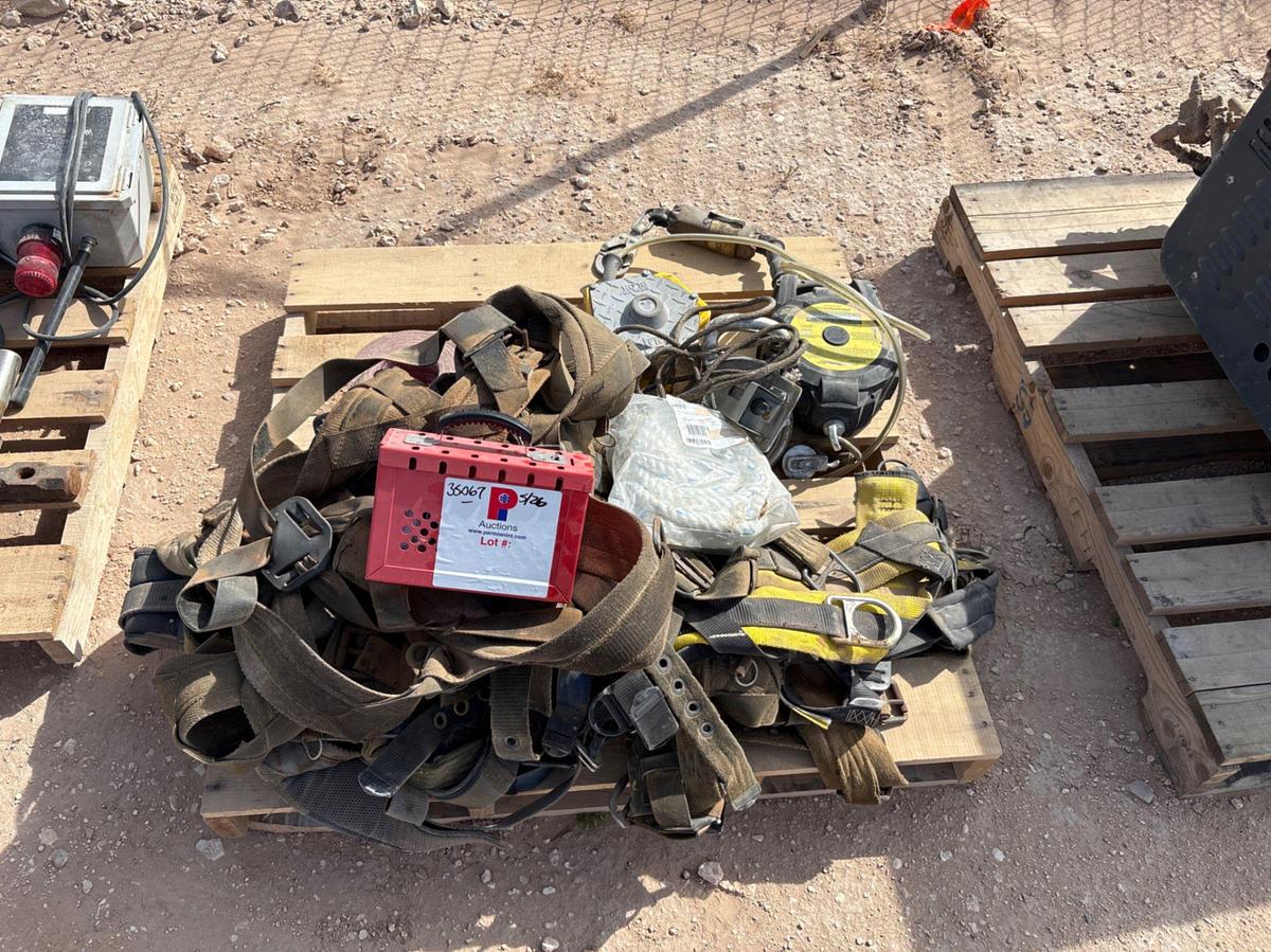 Used Pallet of safety harnesses & fall safety devices