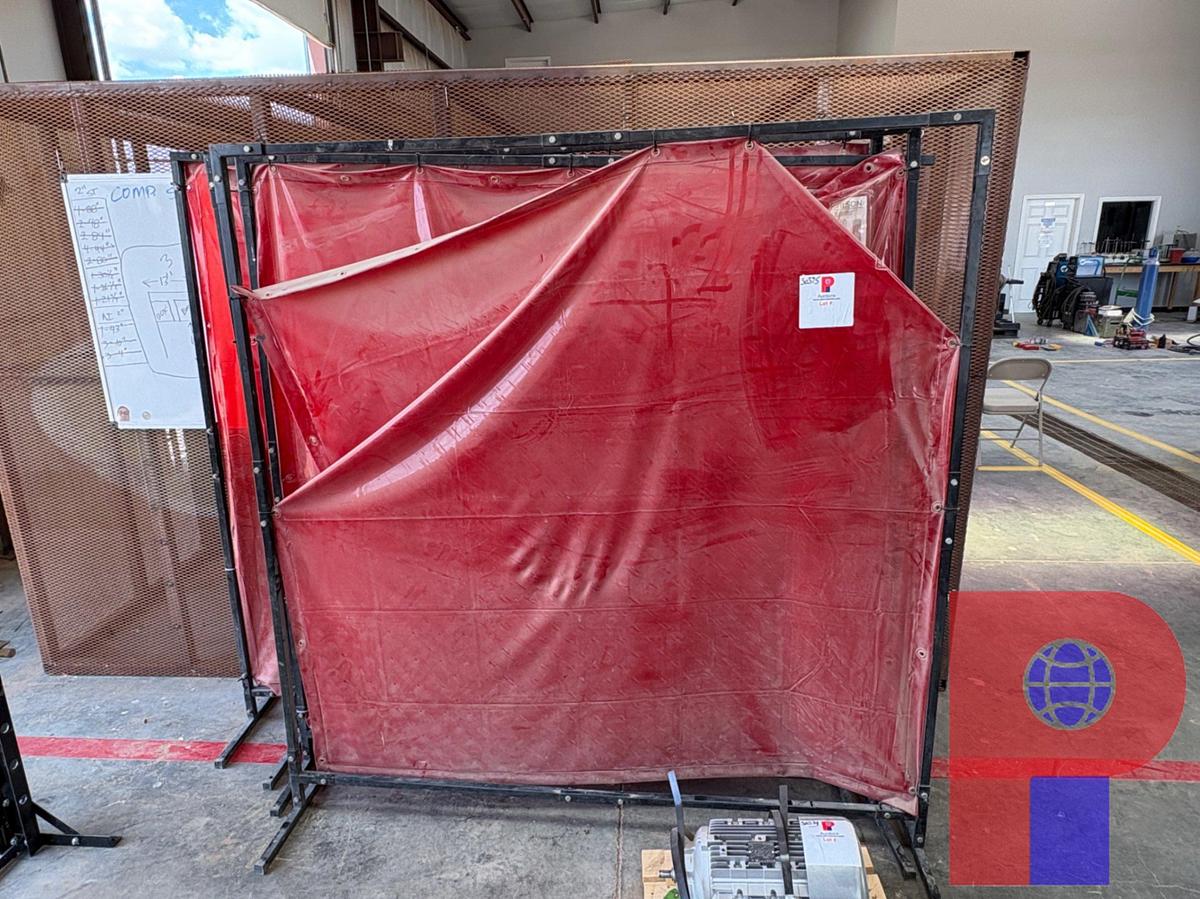 Used (4)WILSON 6’X6’ ORANGE WELDING CURTAINS