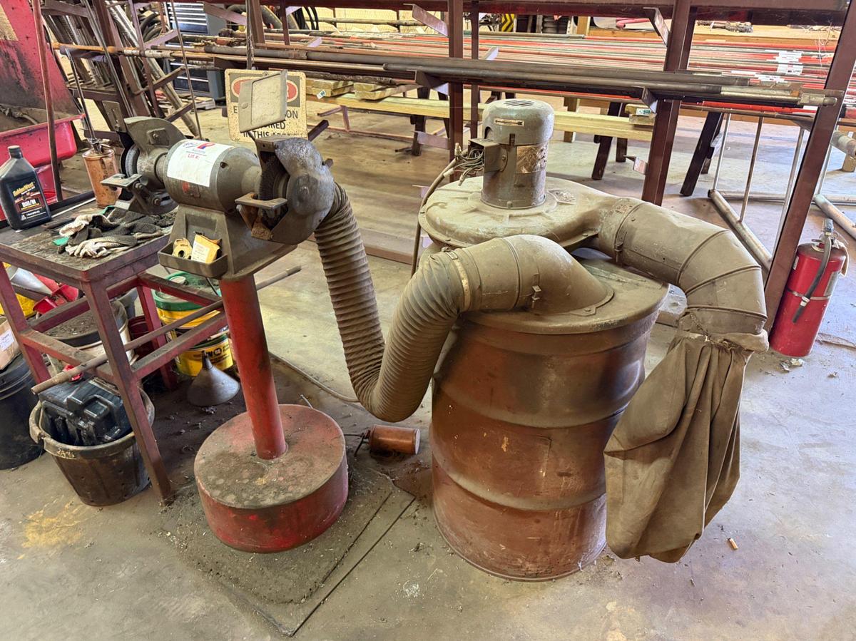 Used Bench grinder w/ vac system & 30 gallon parts washer