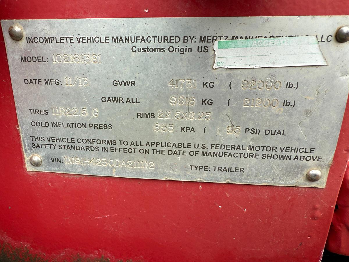 Used 2014 MTU 12V4000 2250-HP W/ ALLISON TRANS. (NO PUMP) MTD ON 3-AXLE FRAC PUMP TRAILER