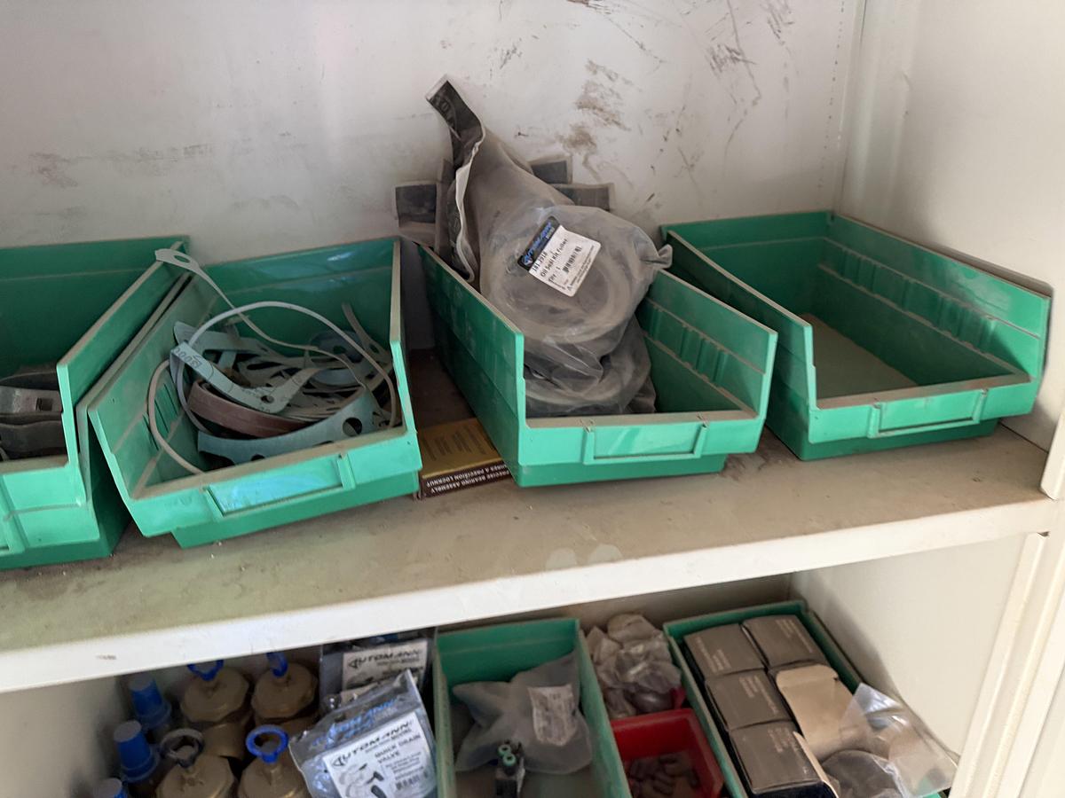 Used (1) 34”L X 34”L X 65”H FLAMMABLE LIQUID STORAGE CABINET & (1) 30”L X 15”W X 72”H 3-SHELF CABINET, ALL W/ TRUCK PARTS & PAINT