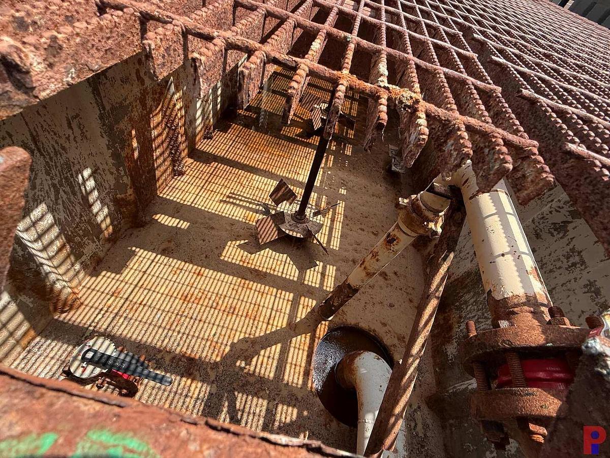 Used 30’L X 8’ W X 5.8’ 3-COMPARTMENT 180 BBL. MIXING TANK P/B (2) 75 HP ELECTRIC MOTORS