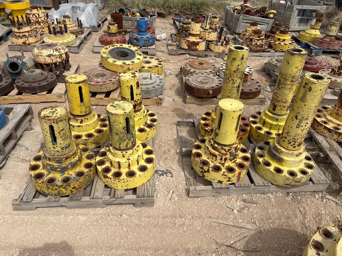 Used (10 pallets) assorted frac valve bonnet flanges/parts, casing landing flanges, & DSAs