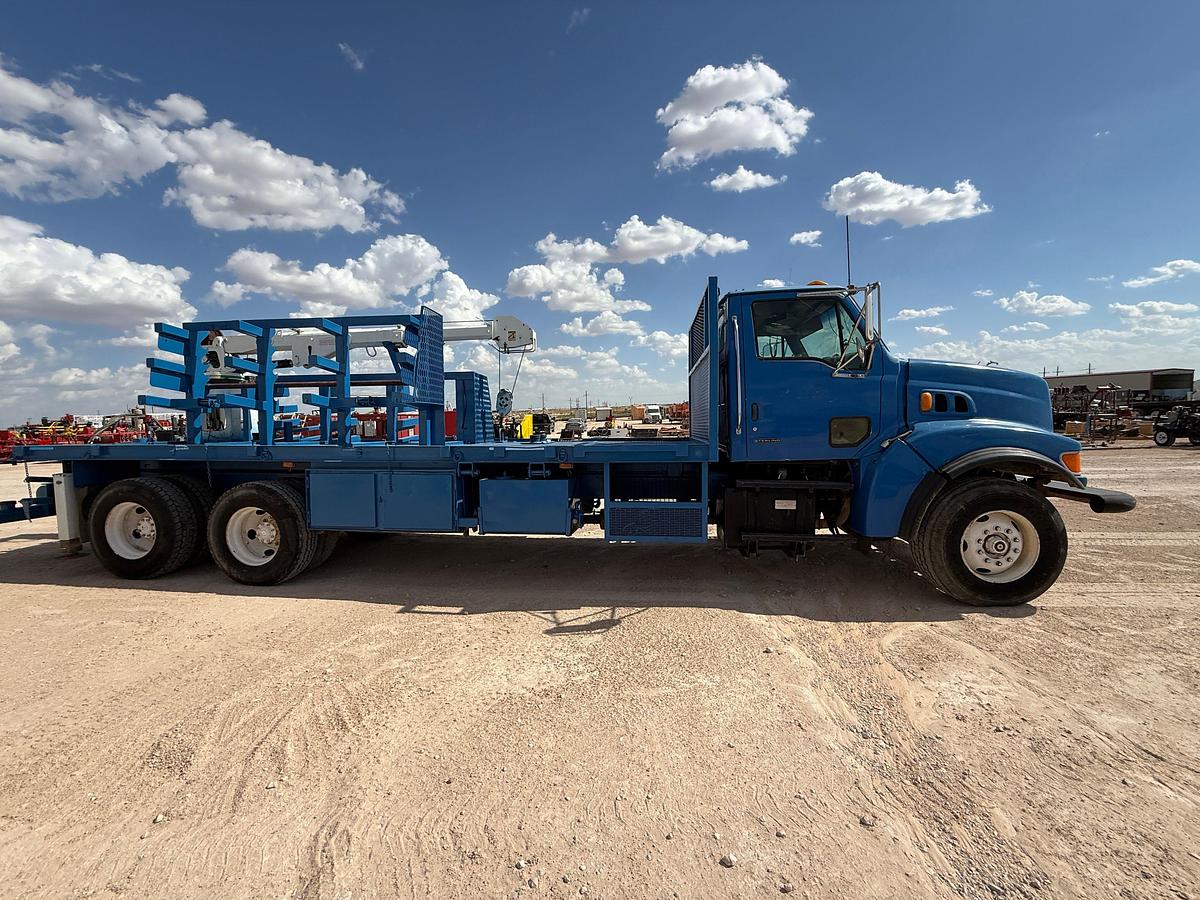 Used 2002 STERLING LT9500 T/A 24’ FLATBED FLOW IRON CRANE TRUCK