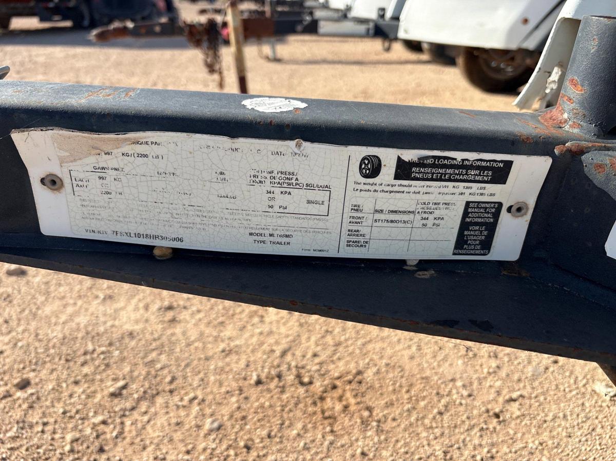 Used 2017 GENERAC MOBILE PRODUCTS MLT6SMDS 6KW S/A BUMPER PULL LIGHT TOWER