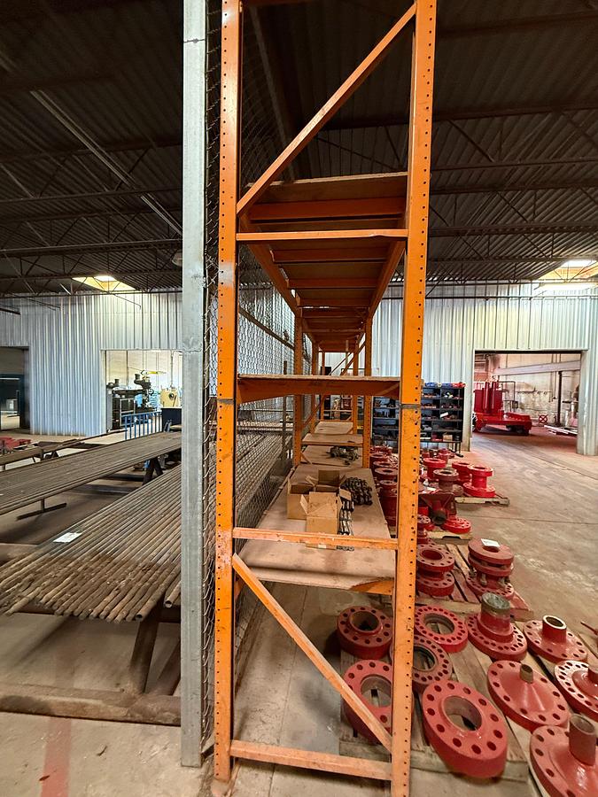 Used 24’L x 36”W x 12’H 3-SECTION 3-SHELVE INDUSTRIAL WAREHOUSE RACK