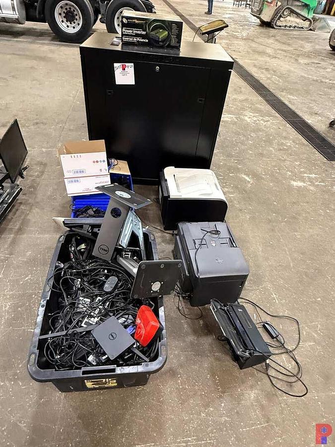 Used SYSRACKS SERVER RACK W/ TEMP SET, APC POWER SUPPLY, HP 400 PRINTER, HP 68710 PRINTER, SCAN SNAP IX500