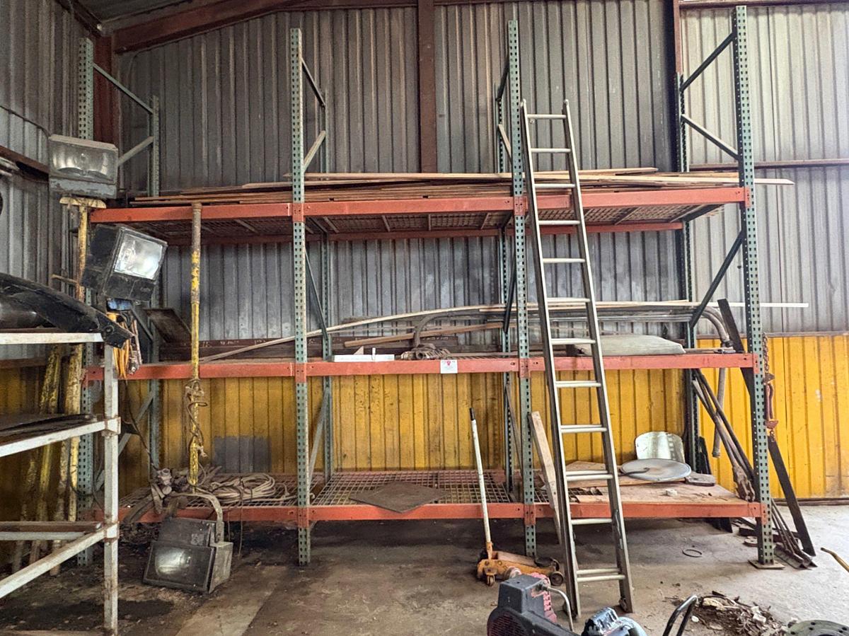 Used (1) 18’ x 3.5’ x 14’ & (1) 12’ x 3.5’ x 14’ pallet rack shelving