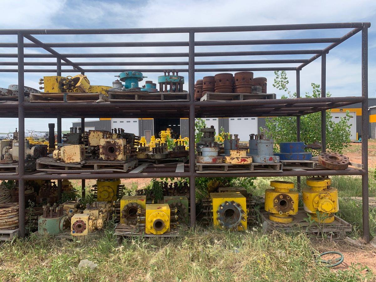Used (6) Shelves of DSA’s, Weco Flanges, Fluid Crosses and Adapter Spools
