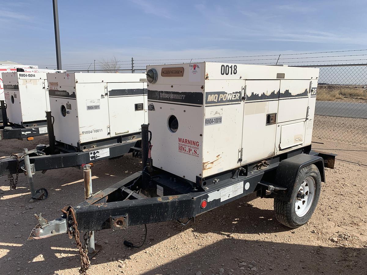 Used 2005 MQ POWER WHISPERWATT DCA-25SSIU2 S/A BUMPER PULL 20KW GENRATOR