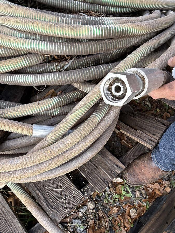 Used (3) PALLETS W/ 2” 10K WP CEMENT MANIFOLDS, HYDRAULIC PUMPS, REAR DIFF., 3/4” HYDRAULIC HOSES