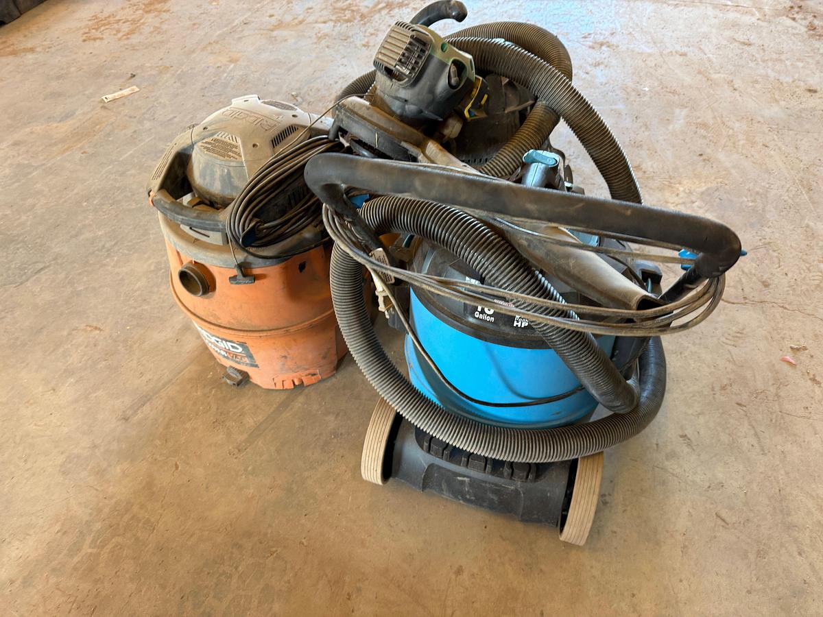 Used (3) SHOP-VAC TYPE VACUUMS & WEED EATER 25cc GAS BLOWER